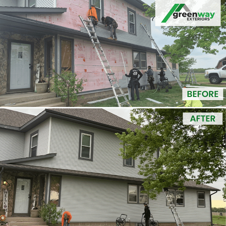 Professional siding replacement Wichita KS - before and after